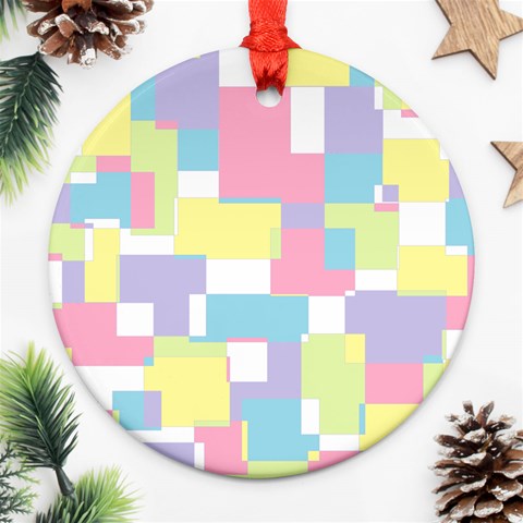 Mod Pastel Geometric Round Ornament (Two Sides) from ArtsNow.com Back