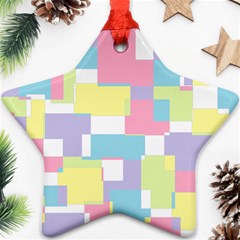 Mod Pastel Geometric Star Ornament (Two Sides) from ArtsNow.com Front