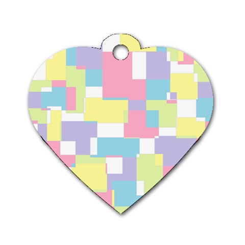 Mod Pastel Geometric Dog Tag Heart (One Sided)  from ArtsNow.com Front