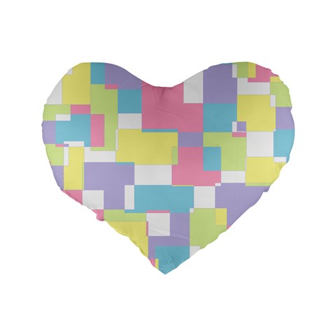 Mod Pastel Geometric 16  Premium Heart Shape Cushion  from ArtsNow.com Back