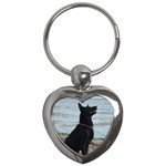 Black German Shepherd Key Chain (Heart)