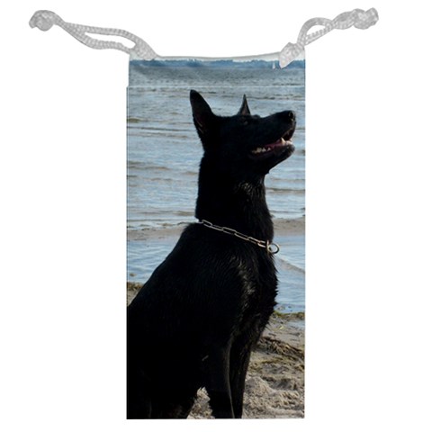 Black German Shepherd Jewelry Bag from ArtsNow.com Back