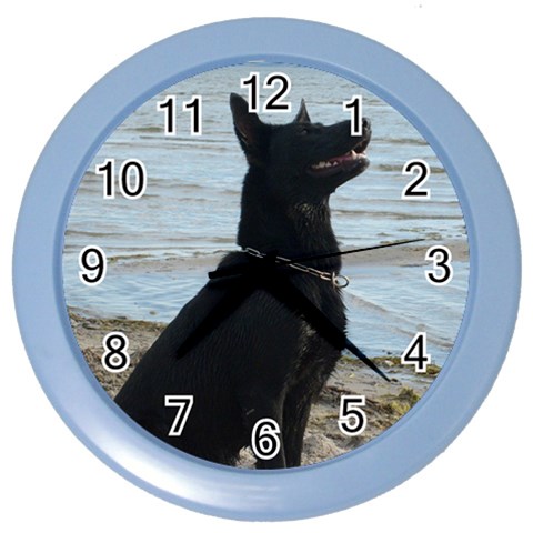 Black German Shepherd Wall Clock (Color) from ArtsNow.com Front