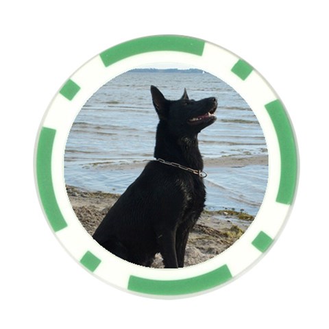 Black German Shepherd Poker Chip from ArtsNow.com Front