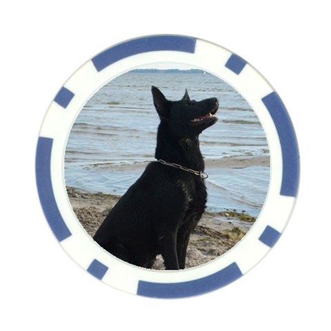 Black German Shepherd Poker Chip from ArtsNow.com Front