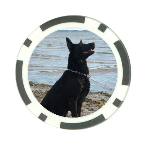 Black German Shepherd Poker Chip from ArtsNow.com Back