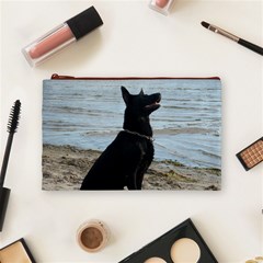 Black German Shepherd Cosmetic Bag (Medium) from ArtsNow.com Front