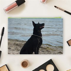 Black German Shepherd Cosmetic Bag (Large) from ArtsNow.com Back