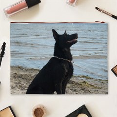 Black German Shepherd Cosmetic Bag (XL) from ArtsNow.com Back