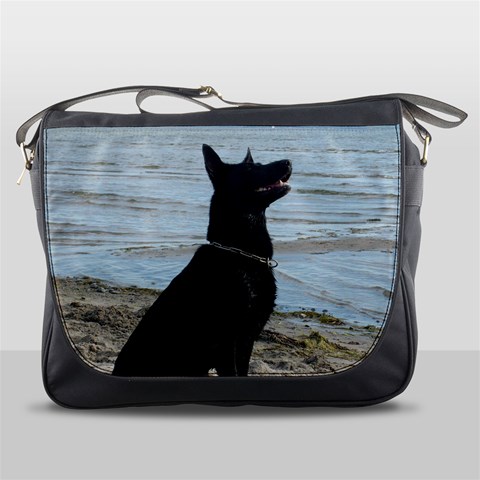 Black German Shepherd Messenger Bag from ArtsNow.com Front