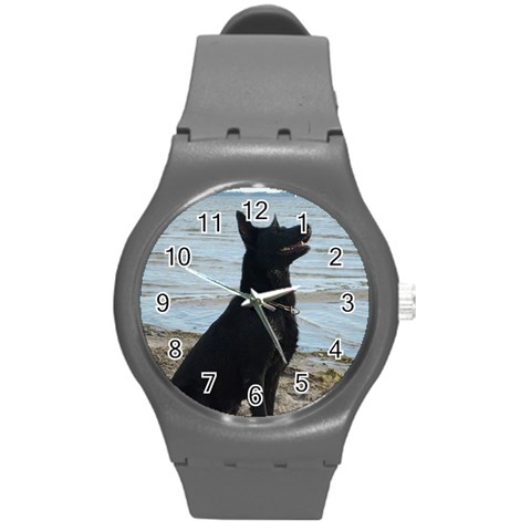 Black German Shepherd Plastic Sport Watch (Medium) from ArtsNow.com Front