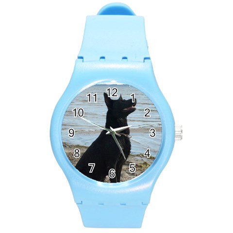 Black German Shepherd Plastic Sport Watch (Medium) from ArtsNow.com Front