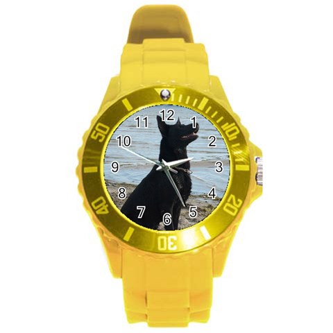 Black German Shepherd Plastic Sport Watch (Large) from ArtsNow.com Front