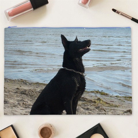 Black German Shepherd Cosmetic Bag (XXL) from ArtsNow.com Front