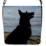 Black German Shepherd Flap Closure Messenger Bag (Small)