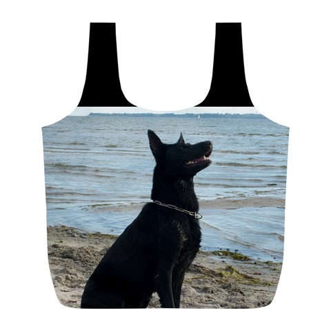 Black German Shepherd Reusable Bag (L) from ArtsNow.com Back