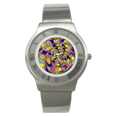 Wild Bubbles 1966 Stainless Steel Watch (Slim) from ArtsNow.com Front