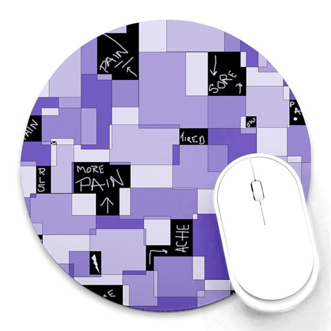 Purple Pain Modular 8  Mouse Pad (Round) from ArtsNow.com Front