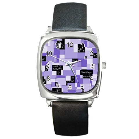 Purple Pain Modular Square Leather Watch from ArtsNow.com Front