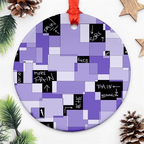 Purple Pain Modular Round Ornament (Two Sides) from ArtsNow.com Front