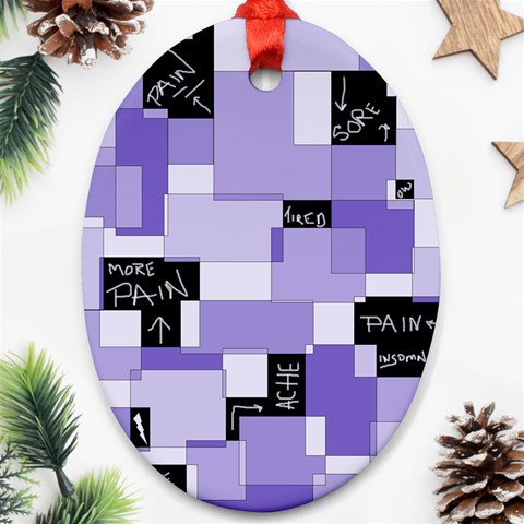 Purple Pain Modular Oval Ornament (Two Sides) from ArtsNow.com Back