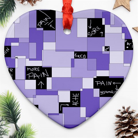 Purple Pain Modular Heart Ornament (Two Sides) from ArtsNow.com Back