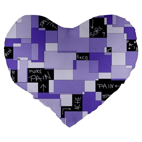 Purple Pain Modular 19  Premium Heart Shape Cushion from ArtsNow.com Back