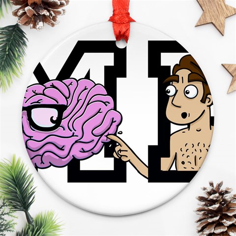 Poke Brain Me 2 Round Ornament from ArtsNow.com Front