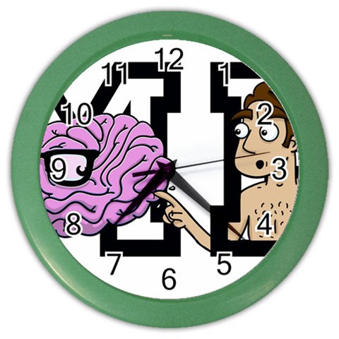 Poke Brain Me 2 Wall Clock (Color) from ArtsNow.com Front