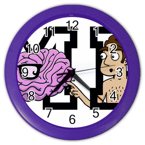 Poke Brain Me 2 Wall Clock (Color) from ArtsNow.com Front