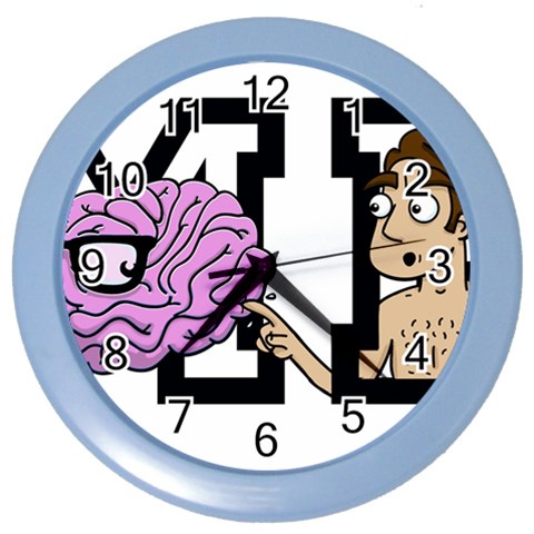 Poke Brain Me 2 Wall Clock (Color) from ArtsNow.com Front