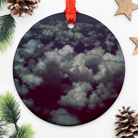 Through The Evening Clouds Round Ornament from ArtsNow.com Front