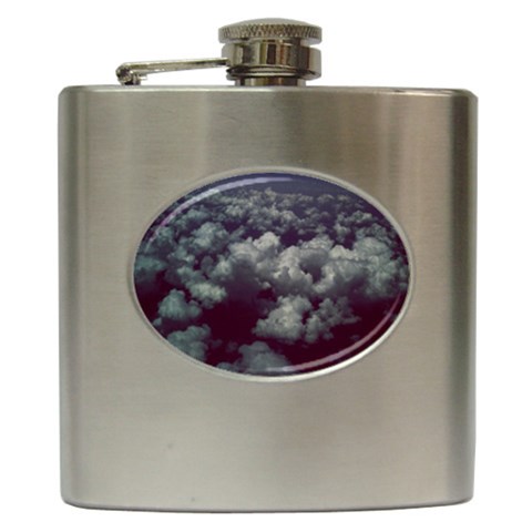 Through The Evening Clouds Hip Flask from ArtsNow.com Front