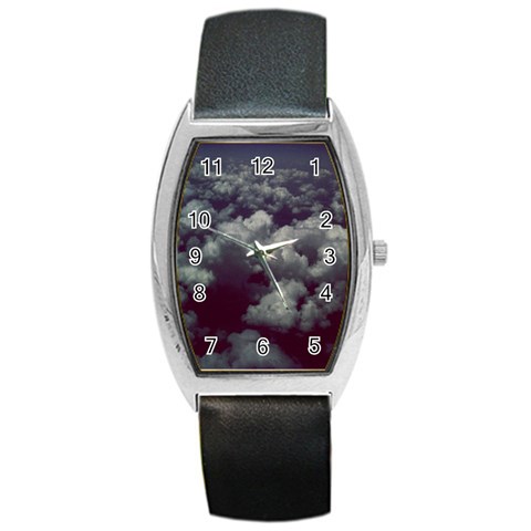 Through The Evening Clouds Tonneau Leather Watch from ArtsNow.com Front