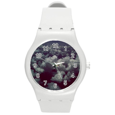 Through The Evening Clouds Plastic Sport Watch (Medium) from ArtsNow.com Front