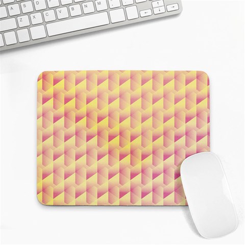 Geometric Pink & Yellow  Small Mouse Pad (Rectangle) from ArtsNow.com Front