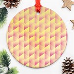 Geometric Pink & Yellow  Round Ornament