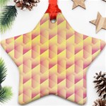 Geometric Pink & Yellow  Star Ornament