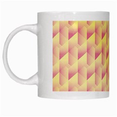 Geometric Pink & Yellow  White Coffee Mug from ArtsNow.com Left