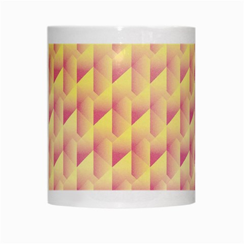 Geometric Pink & Yellow  White Coffee Mug from ArtsNow.com Center