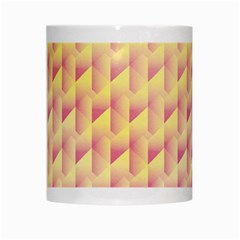 Geometric Pink & Yellow  White Coffee Mug from ArtsNow.com Center