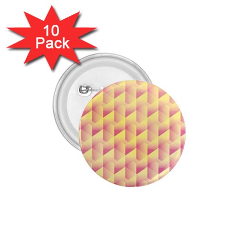 Geometric Pink & Yellow  1.75  Button (10 pack) from ArtsNow.com Front