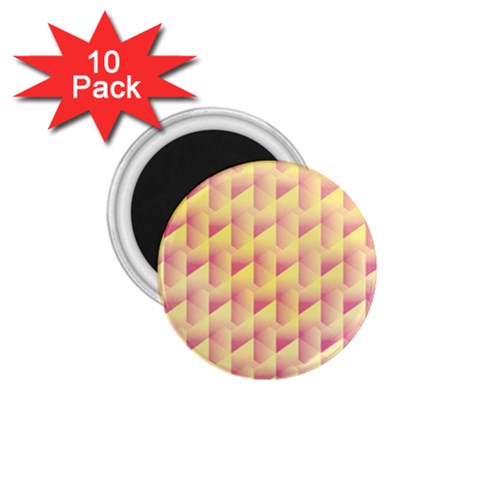 Geometric Pink & Yellow  1.75  Button Magnet (10 pack) from ArtsNow.com Front