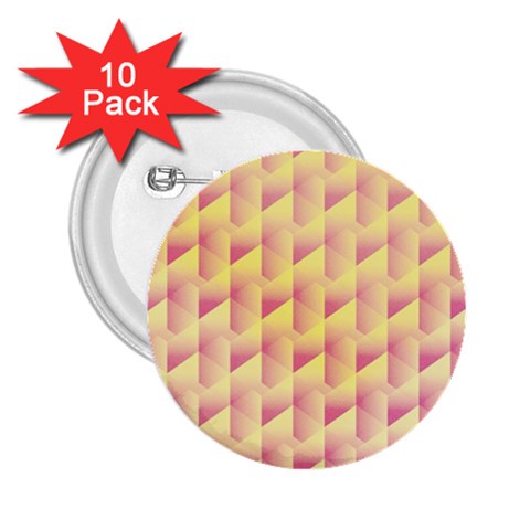 Geometric Pink & Yellow  2.25  Button (10 pack) from ArtsNow.com Front