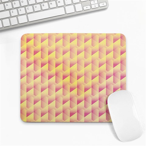 Geometric Pink & Yellow  Large Mouse Pad (Rectangle) from ArtsNow.com Front