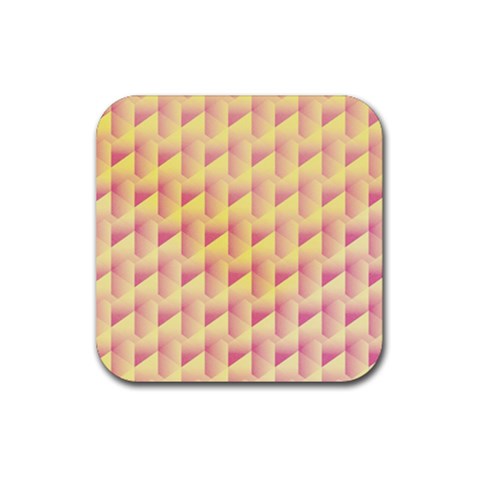 Geometric Pink & Yellow  Drink Coaster (Square) from ArtsNow.com Front