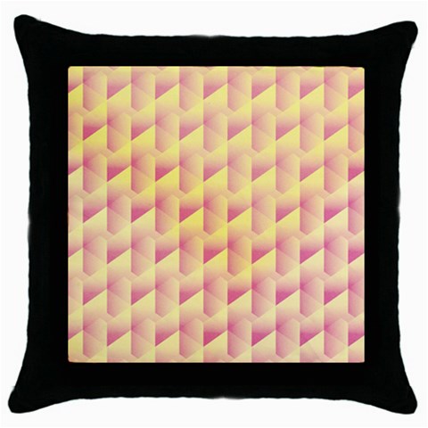 Geometric Pink & Yellow  Black Throw Pillow Case from ArtsNow.com Front