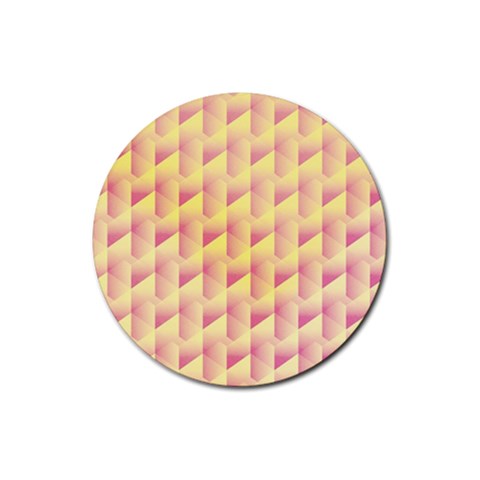 Geometric Pink & Yellow  Drink Coasters 4 Pack (Round) from ArtsNow.com Front