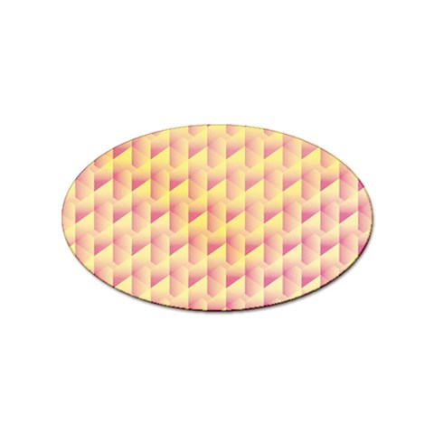 Geometric Pink & Yellow  Sticker (Oval) from ArtsNow.com Front