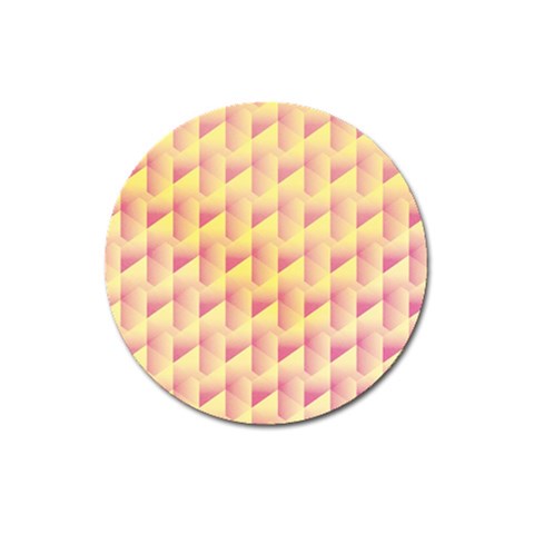 Geometric Pink & Yellow  Magnet 3  (Round) from ArtsNow.com Front